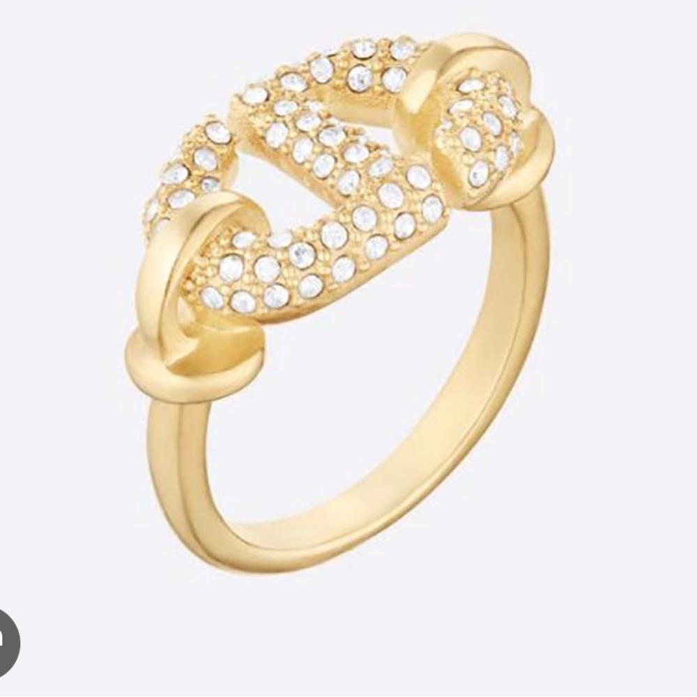 DOIR - navy ring with rhinestones / size 6